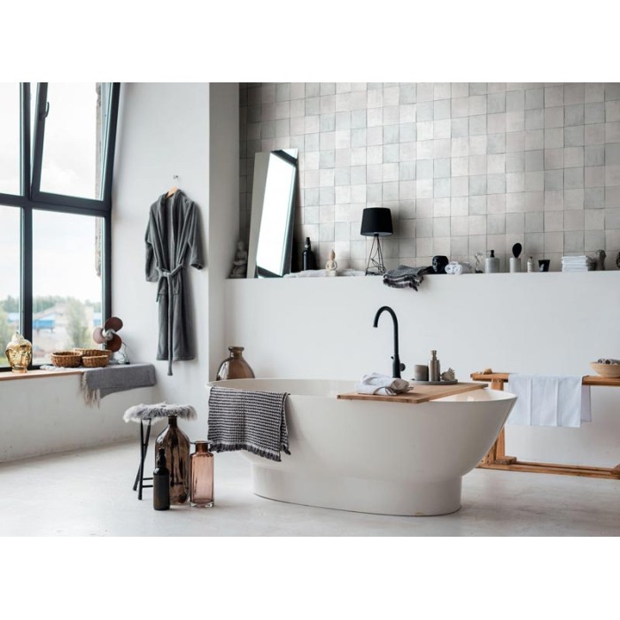 Marburg|Wallpaper imitation white and gray tile|Tile Imitation