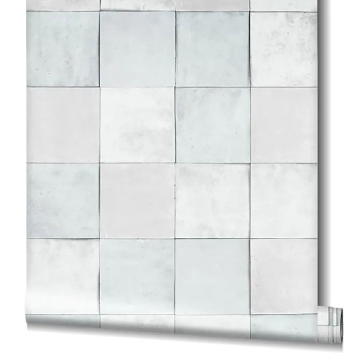 Marburg|Papier Peint imitation carreaux blancs et gris|Imitation Carreaux