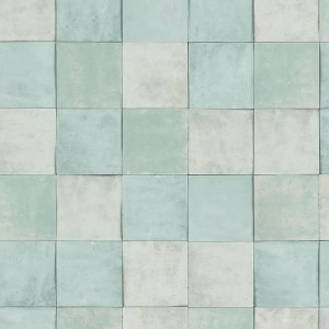 Marburg|Papier Peint imitation carreaux vert clair et gris|Imitation Carreaux