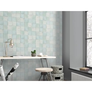 As Creation|Moroccan arabesque tile wallpaper turquoise green|Tile Imitation 2