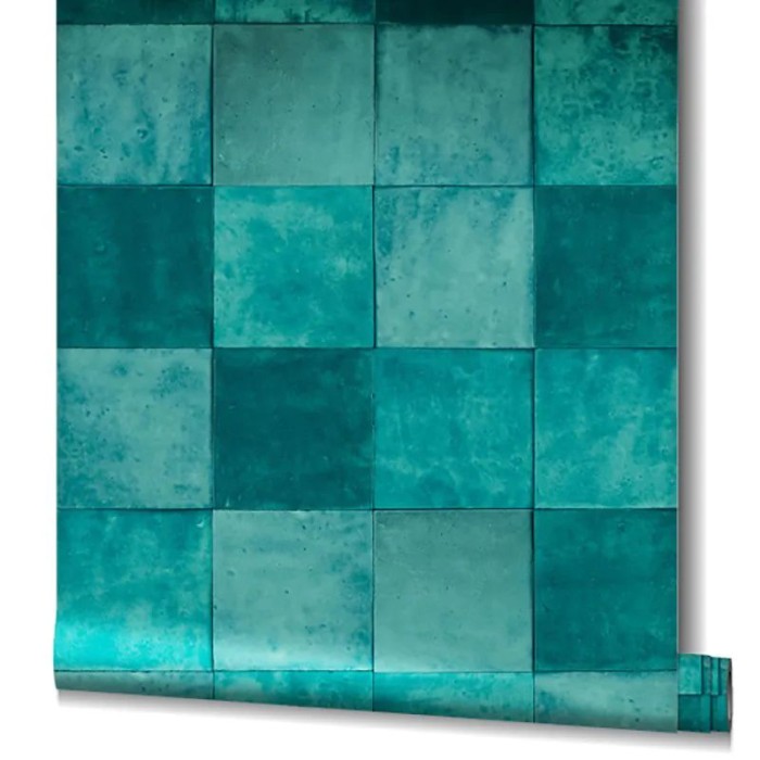 Marburg|Papier Peint imitation carreau turquoise|Imitation Carreaux