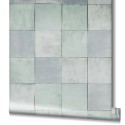 Marburg|Wallpaper imitation light green and grey tile|Tile Imitation