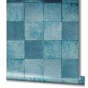 Marburg|Tapetenimitation in Blau und Türkis Kachel|Fliesenimitat