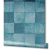 Marburg|Tapetenimitation in Blau und Türkis Kachel|Fliesenimitat