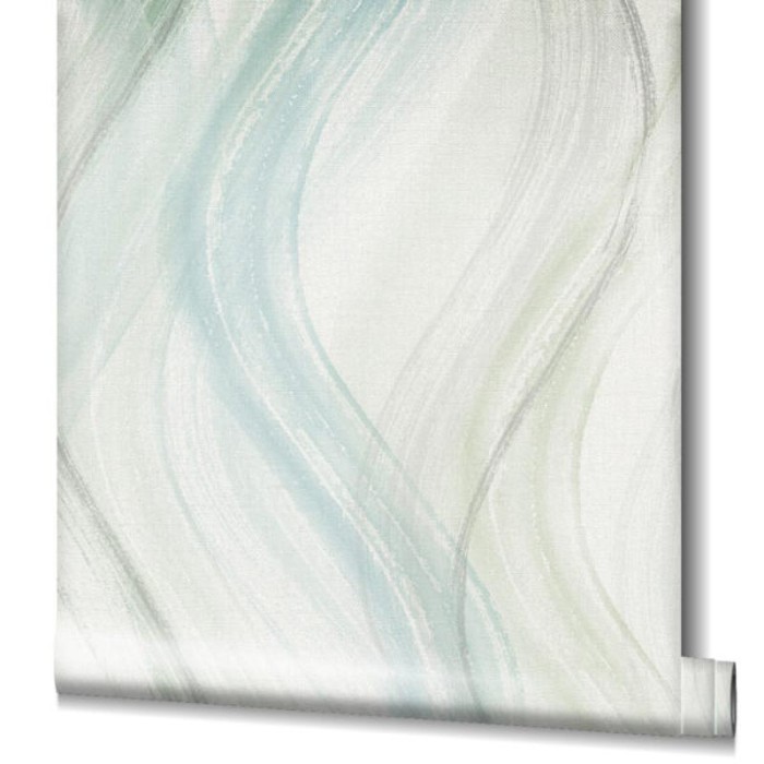 Marburg|Tapete Aquarell grüne Wellenformen|Tapeten