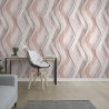 Marburg|Wallpaper pink and beige watercolor waves|Youth Style