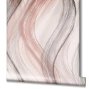 Marburg|Papel pintado ondas de acuarela rosa y beige|Juvenil
