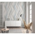 Marburg|Wallpaper blue and beige watercolor waves|Wallpaper