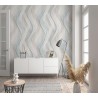 Marburg|Wallpaper blue and beige watercolor waves|Wallpaper