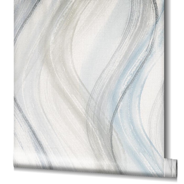 Marburg|Papel pintado ondas de acuarela azul y beige|Papel Pintado