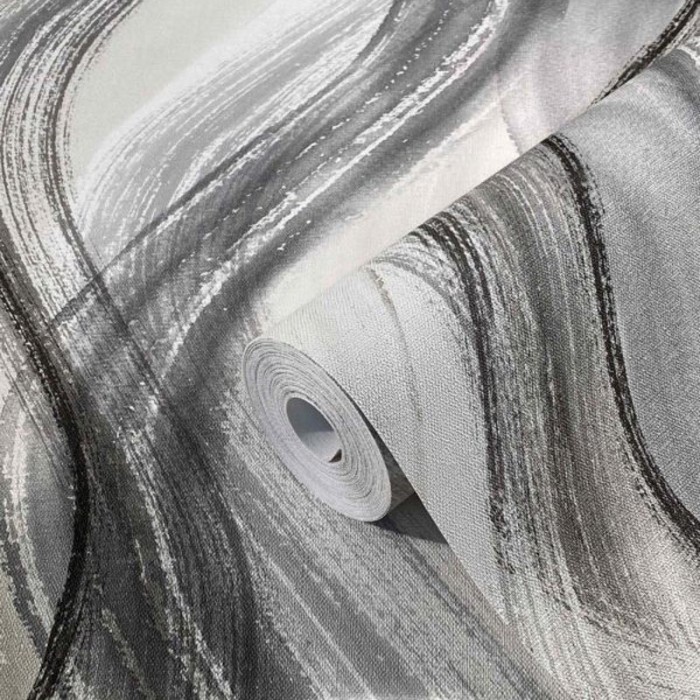 Marburg|Tapete beige und graue Aquarellwellen|Tapeten