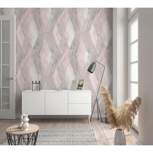 Casadeco|Moderne 3D-Tapete mit glänzenden und matten schwarzen Rauten|Rhombus 2