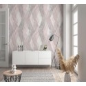 Papel pintado rombos rosa y gris efecto acuarela - Marburg Shades 32449