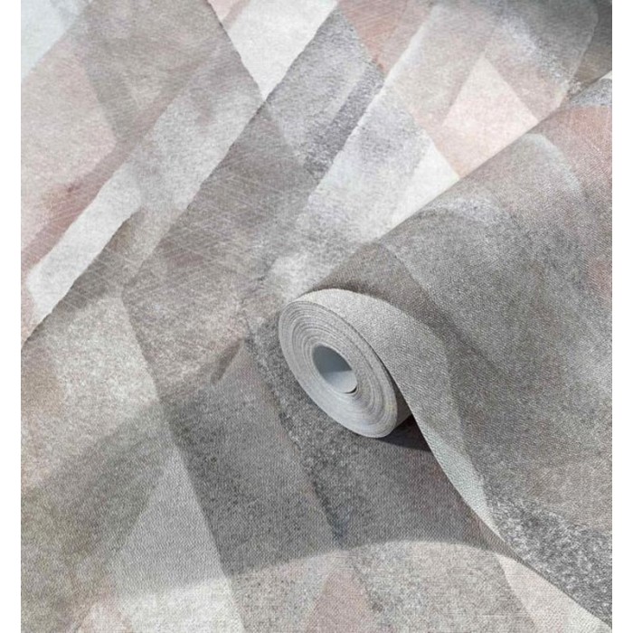 Marburg|Wallpaper pink and gray rhombuses with a watercolor effect|Rhombus