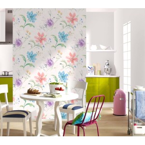 Marburg|Papier Peint vagues d'aquarelle rose et beige|Jeunesse 2