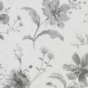 Marburg|White and black floral wallpaper with textile effect|Wallpaper