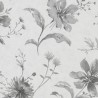 Marburg|White and black floral wallpaper with textile effect|Wallpaper