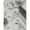 Marburg|Papel pintado floral blanco y negro efecto textil|Papel Pintado