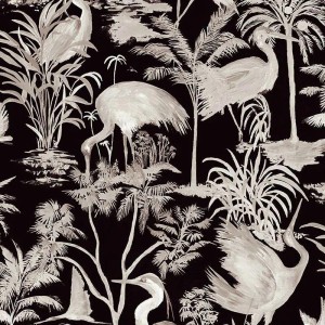 Marburg|Floral wallpaper with herons|Rustic