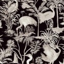 Marburg|Papier Peint avec des hérons noirs floraux tropicaux|Tropical