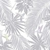 Marburg|Wallpaper exotic leaves and hummingbirds in gray and violet|Wallpaper