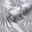 Marburg|Wallpaper exotic leaves and hummingbirds in gray and violet|Wallpaper
