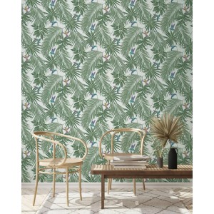 Marburg|Papier Peint tropical plantes exotiques vert et marron|Tropical 2