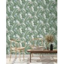 Marburg|Papel pintado hojas exóticas y colibries verde|Tropical