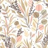 Marburg|Papel pintado floral minimalista beige y rosa|Moderno