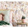 Marburg|Minimalist beige and pink floral wallpaper|Modern