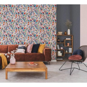 Caselio|Papier peint tropical palmiers bleus|Moderne 2