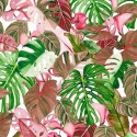 Marburg|Papel pintado plantas exóticas verde rosa|Tropical