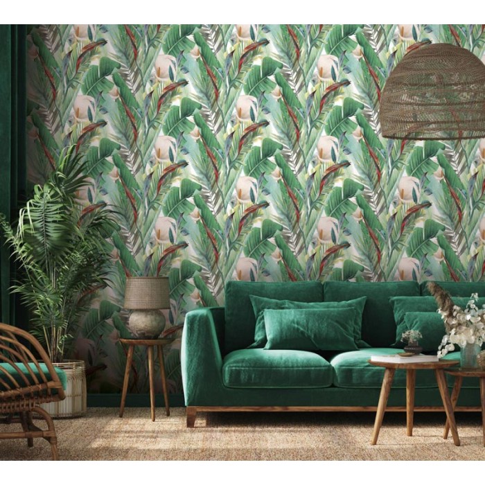 Marburg|Wallpaper floral with green calla lilies or water lilies|Tropical