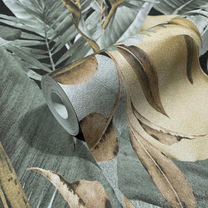 Marburg|Papel pintado floral calas o lirios marrón grisáceo|Tropical