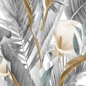 Marburg|Papier Peint tropical calas ou lys d'eau gris et ocre|Papier Peint