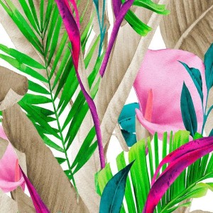 Marburg|Tropical Wallpaper with gray and ochre calla lilies or water lilies|Wallpaper