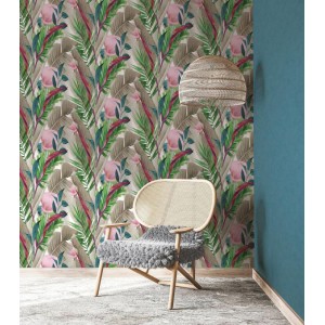 Marburg|Papier Peint floral avec des callas ou des lys d'eau verts|Tropical 2