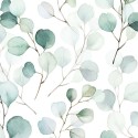 Marburg|Papel pintado floral hojas acuarela verde|Juvenil