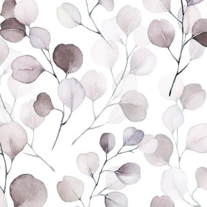 Marburg|Tapete floral mit Aquarellblättern in Braun und Grau|Skandinavisch
