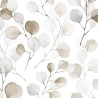 Marburg|Tapete floral mit Aquarellblättern in Braun und Grau|Skandinavisch