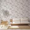 Marburg|Papel pintado floral hojas acuarela marrón y gris|Escandinavo