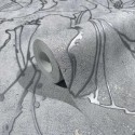 Marburg|Zeitgenössische abstrakte Tapete in grauem und silbernem Beton|Betonimitat