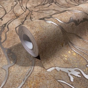 Marburg|Papier Peint abstrait contemporain béton gris et argenté|Imitation Béton