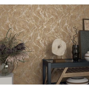 Khroma|Abstract Wallpaper with flowers and circles in black and gold|Wallpaper 2