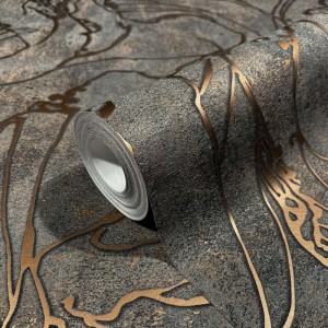 Marburg|Contemporary wallpaper with greige and gold concrete texture|Contemporary