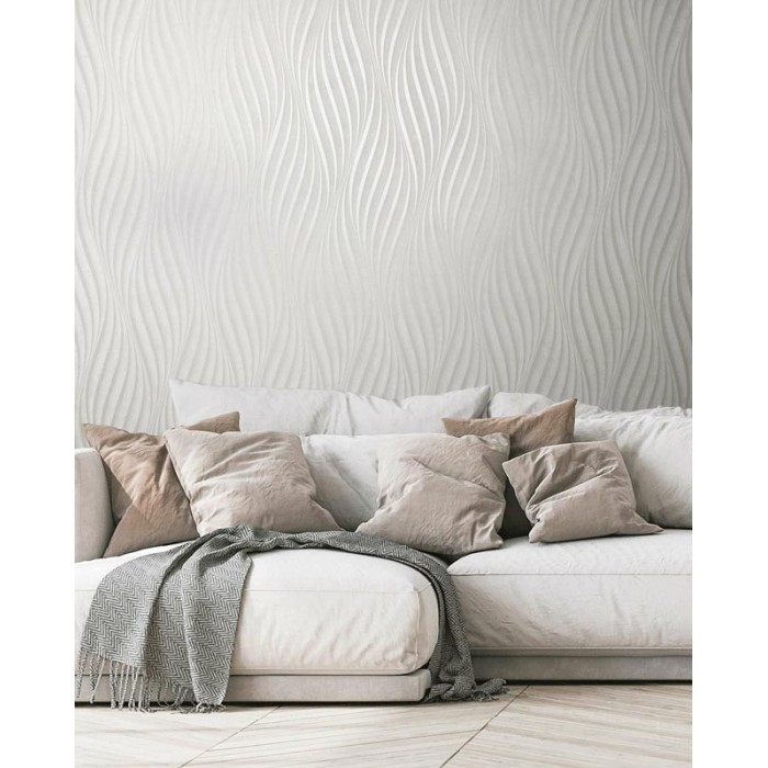 Marburg|Moderne Tapete mit weißer und perlmuttfarbener Betontextur|Betonimitat