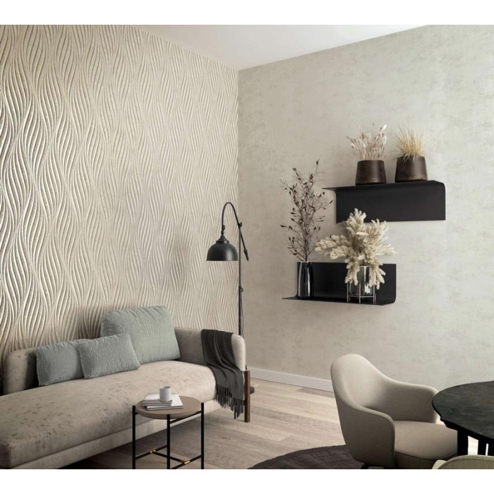 Marburg|Papel pintado moderno textura hormigón greige y dorado|Papel Pintado