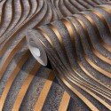Marburg|Wallpaper modern black concrete and copper texture|Wallpaper
