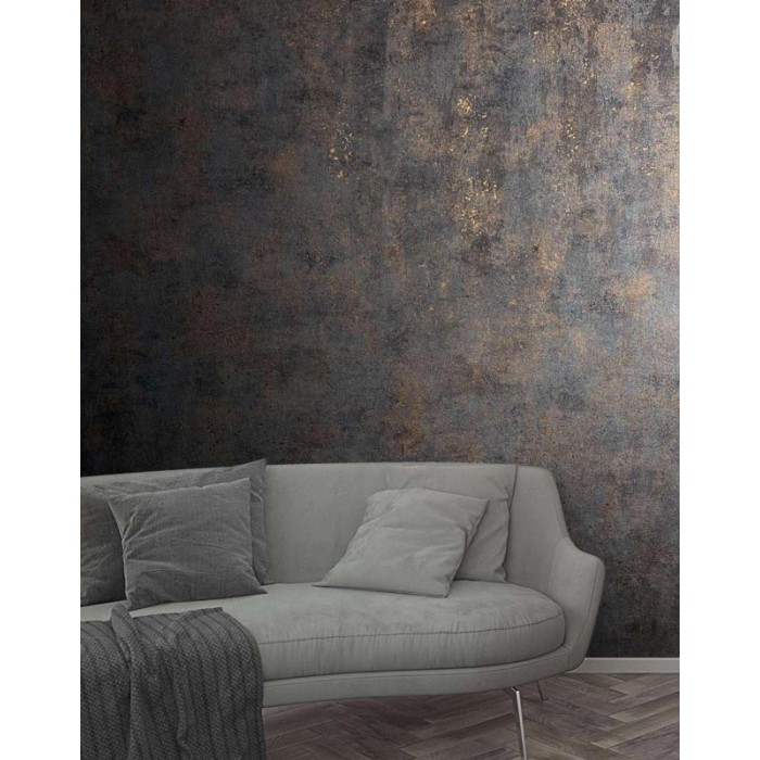 Marburg|Concrete effect wallpaper in black with metallic details|Concrete Imitation