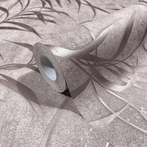 Marburg|Moderne graue und metallic-silberne Blumen-Tapete|Modern